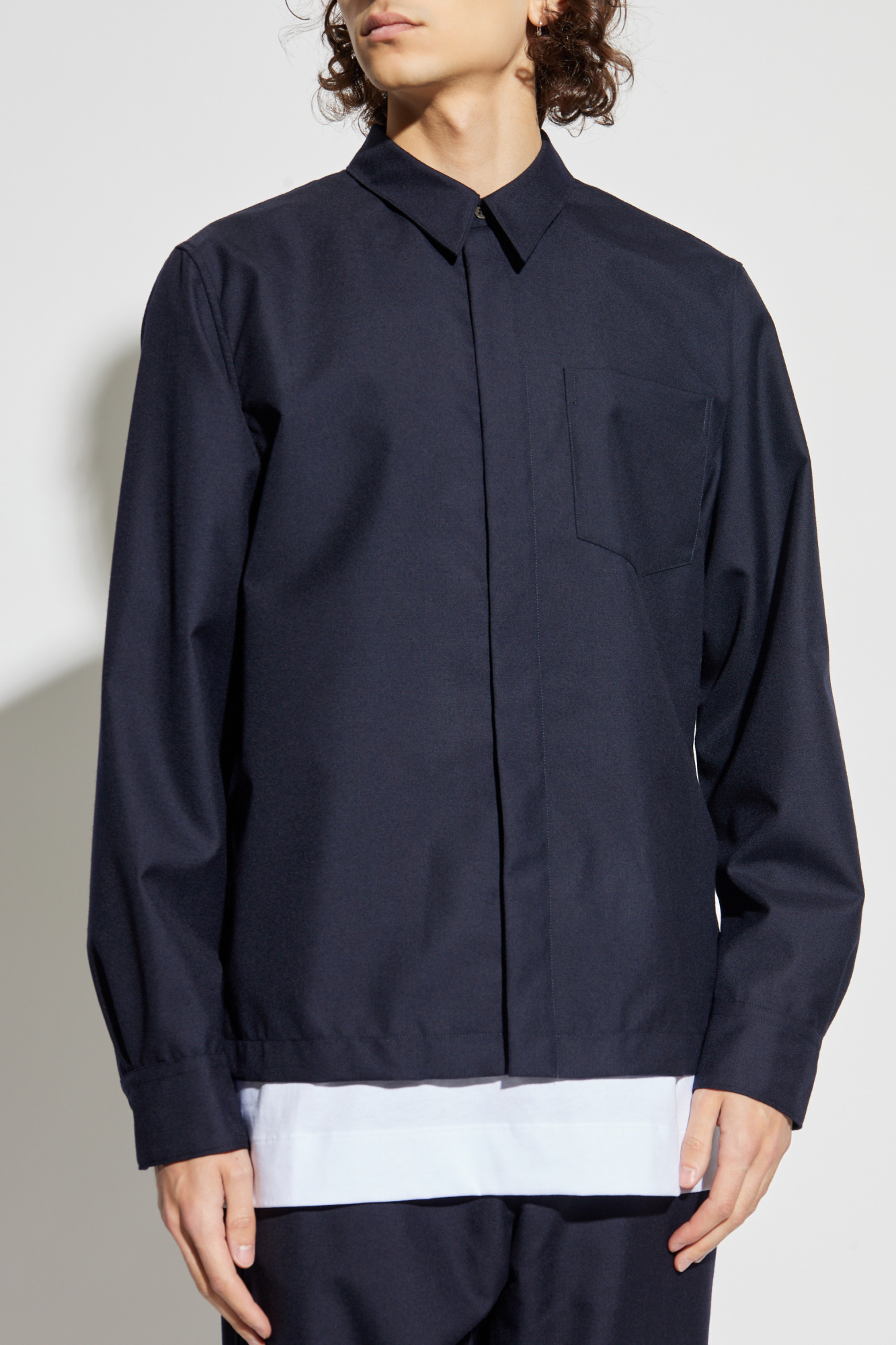 Dries Van Noten グレー/黒 ボタンシャツ 44 DRIES VAN NOTEN】SS24 ボクシー レーヨン シャツ 送料関税込